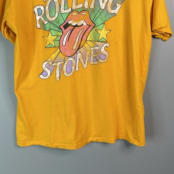 The Rolling Stones Mens Vintage Look Graphic Band Tee Golden Yellow Crewneck M - Picture 5 of 11